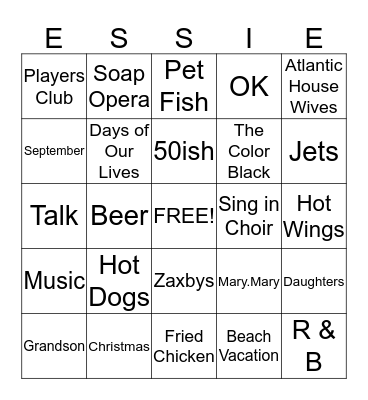 Birthday Bingo Card