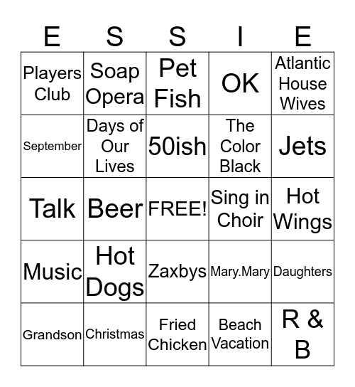 Birthday Bingo Card