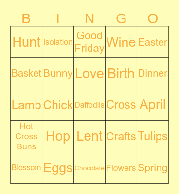 Easter Bingo Card