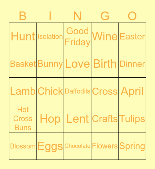Easter Bingo Card