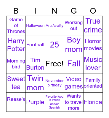 Britas bingo Card