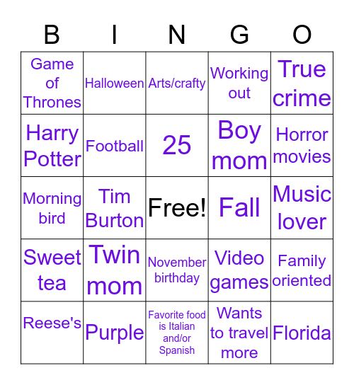 Britas bingo Card