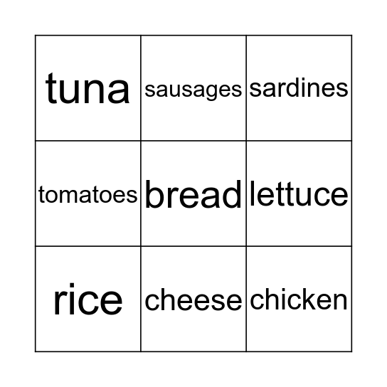 LUNCHTIME Bingo Card