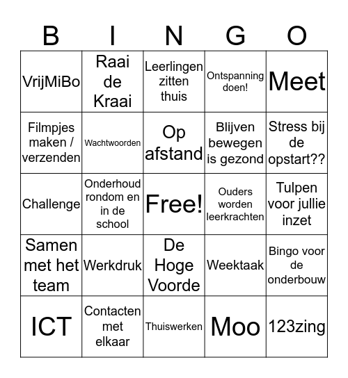 De VrijMiBo Bingo op De Hoge Voorde Bingo Card