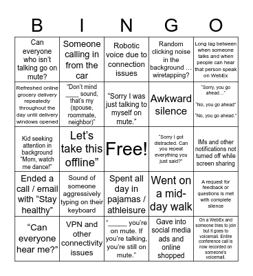 BDS I&CEO Comms Bingo Card