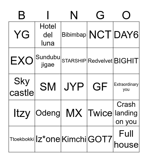 MANCING MANIA Bingo Card