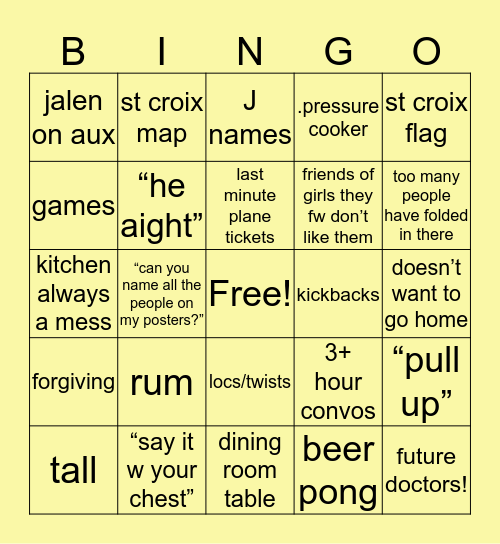 room 642/742 Bingo Card