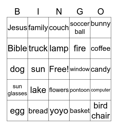 Easter at the Lake House Bingo Card