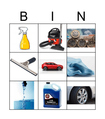 Car Wash Bingo Card