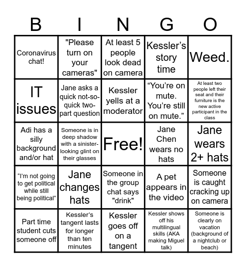 ENT Bingo! Bingo Card