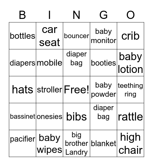 Baby Panetti Bingo Card