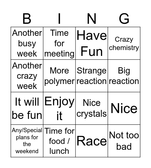 Da Bingo Card