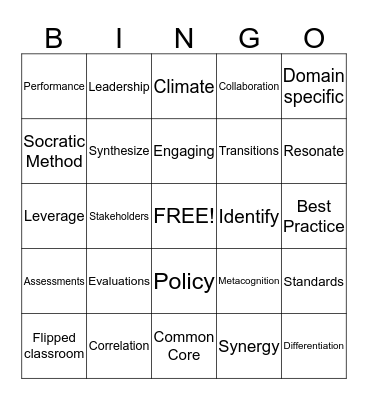 Buzzword Bingo Card
