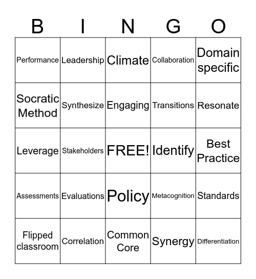 Buzzword Bingo Card