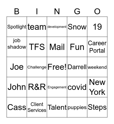 Team Bingo Card