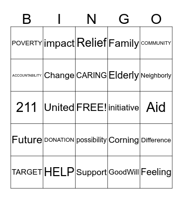 United Way Bingo September 9th, 2014 Bingo Card