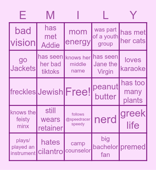 Bingo Card