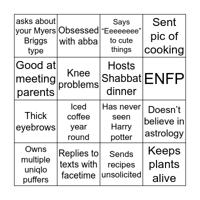 How Alex are you Bingo Card