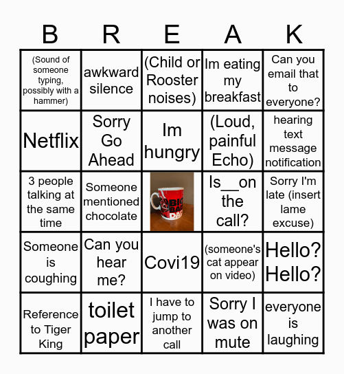 Virtual Coffee Bingo Card