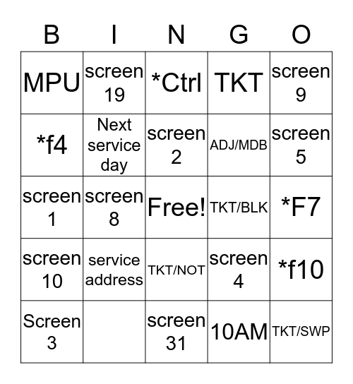 WM Bingo Card