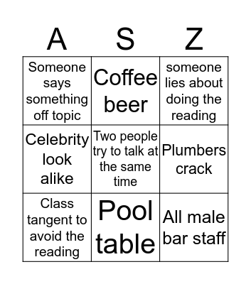 Applied Settings Zoom Call Bingo Card