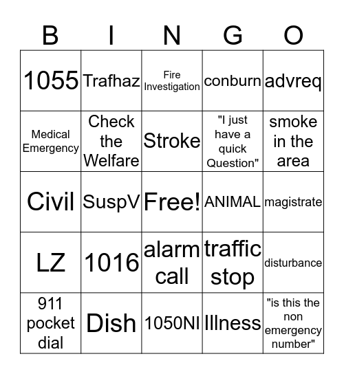 Dispatch Bingo Card