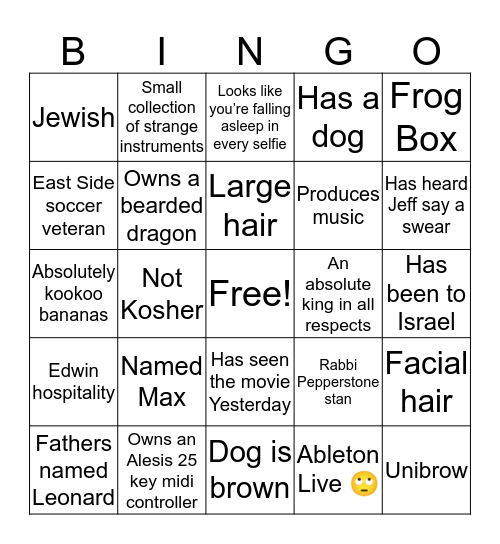 Max Bingo Card