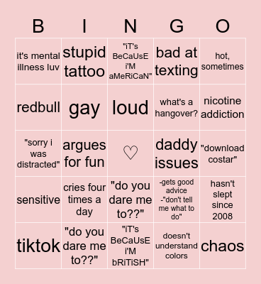 jesi fuckin bailey Bingo Card
