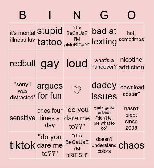 jesi fuckin bailey Bingo Card