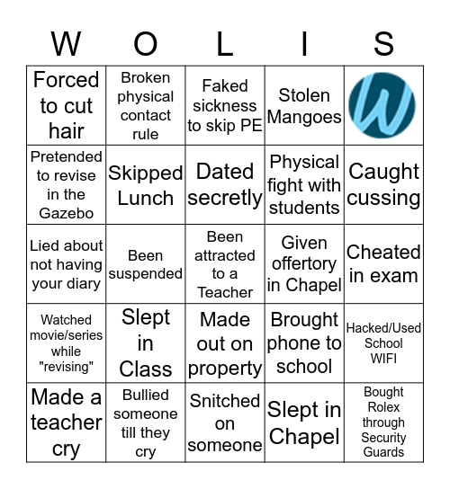 WOLIS BINGO Card