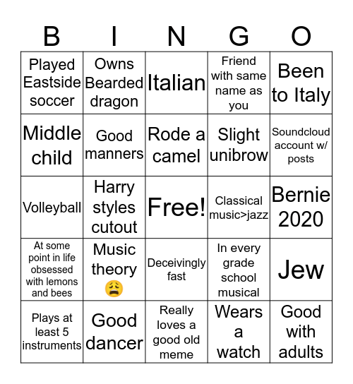 Max opped bingo Card