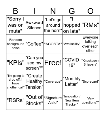 RS&O Bingo Card
