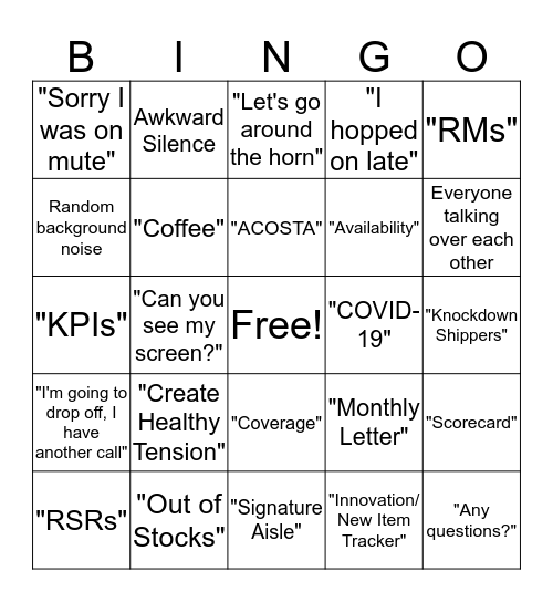 RS&O Bingo Card