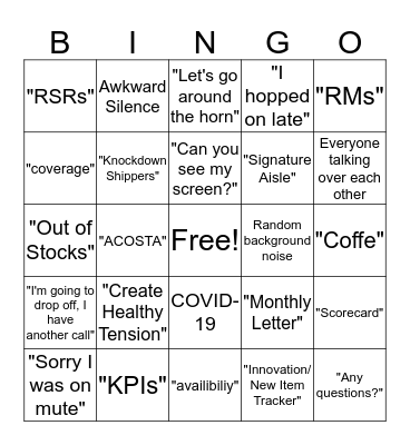 RS&O Bingo Card