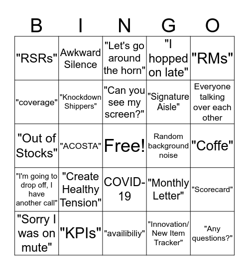 RS&O Bingo Card