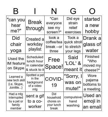 Virtual Bingo Card