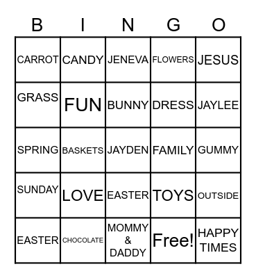 TEE JOY'S BINGO GAME Bingo Card