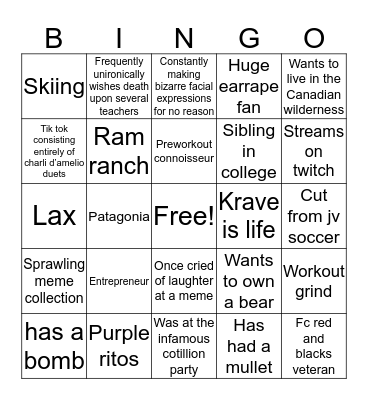 Bric bingo Card