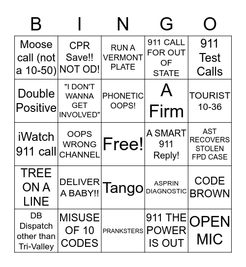 TELECOMMUNICATOR WEEK BINGO! Bingo Card