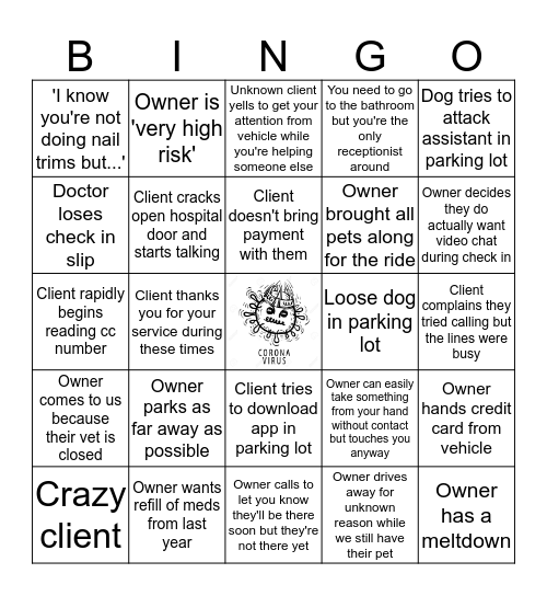 CAC COVID-19 BINGO Card