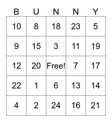 Happy Easter! Bingo Card