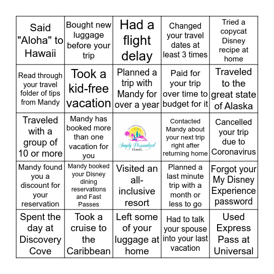 Simply Personalized BINGO Card