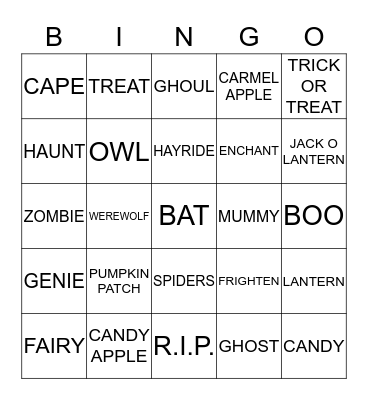 HALLOWEEN BINGO Card