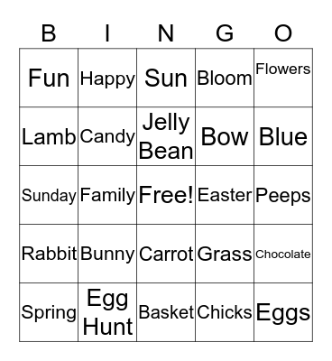 Easter Bingo Card