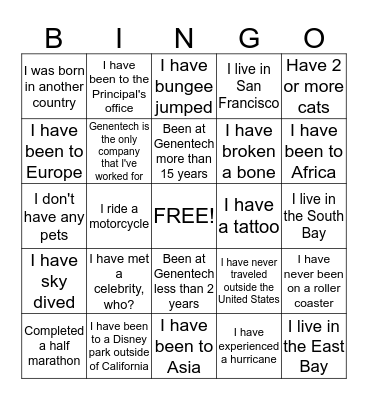 Production Services BINGO Card