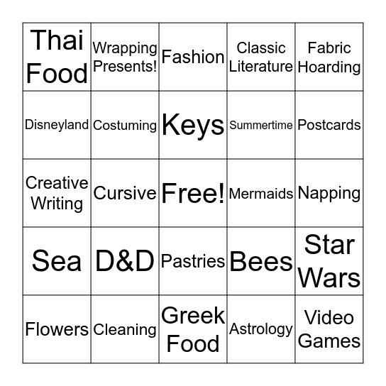 How similar are you to Melissa? Bingo Card