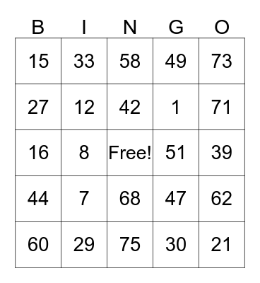 I Need a Beer! Bingo Card