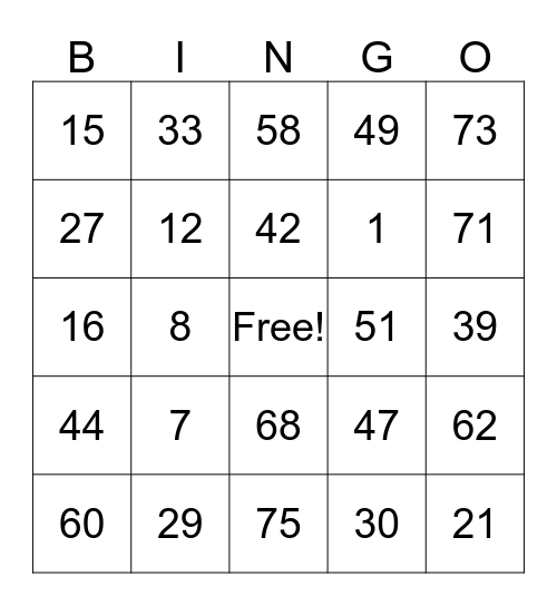 I Need a Beer! Bingo Card