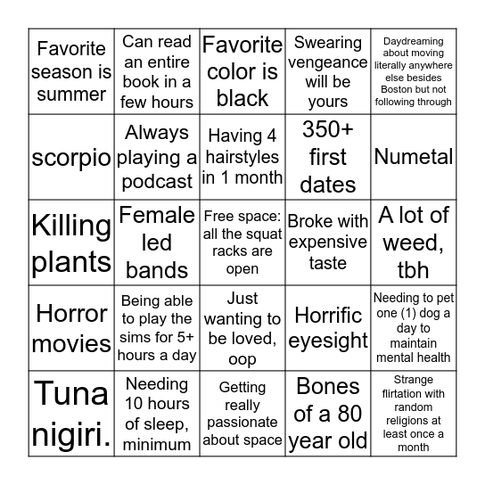 What do you have in common with Britt? Bingo Card