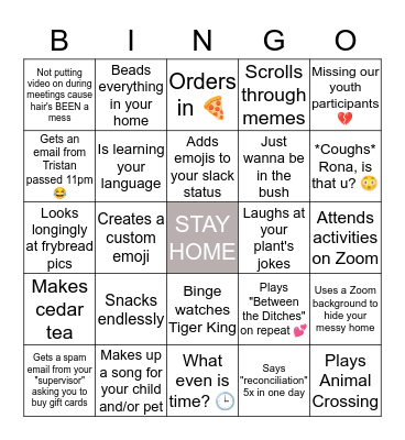 CRE Staff Rona Bingo Card